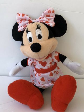 Disney Just Play Minnie Mouse Plush Toy Doll 10 " Red Shoes Hearts