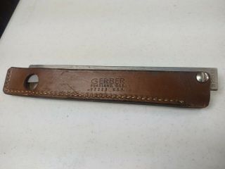 Vintage Large 8 " Gerber Folding Knife Sharpener Steel Honing Tool Leather Case