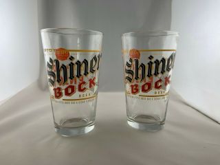 Shiner Bock Beer 16 Oz Pint Glass Set Of 2