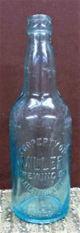 Pre Prohibition " Miller Brewing Company Milwaukee " Embossed Beer Bottle Nbbg Co.