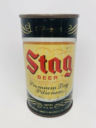 Stag Beer - One Sides Flat Top Can.  Bellevue,  Illinois - Il