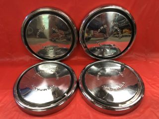 Vintage Set Of 4 1968 - 76 Ford Stainless Steel Dog Dish Hubcaps F100 Galaxie Gc