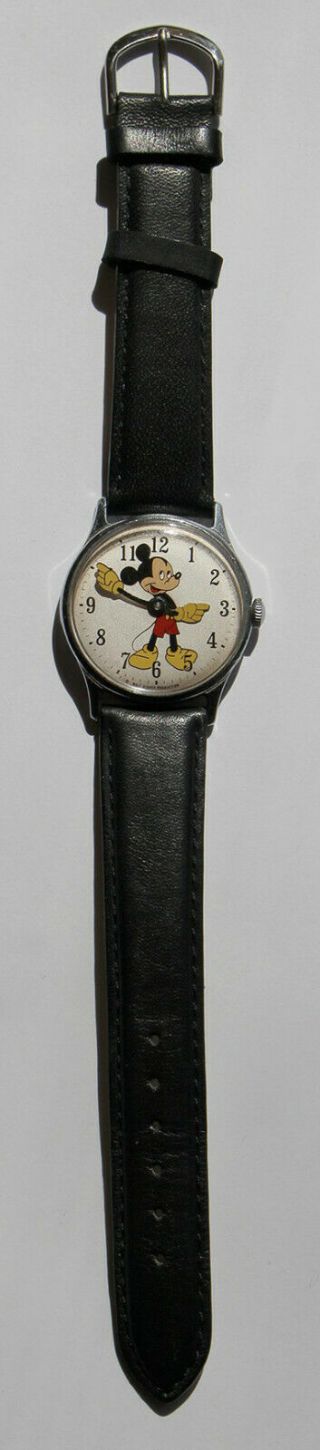 Vintage Walt Disney Mickey Mouse 1969 Timex Watch in order & keeps time 2