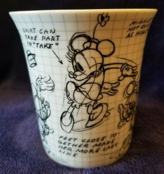 Disney Sketchbook Minnie Mouse Coffee Mug 14 Oz,  Black & White