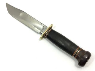 Rare 1949 - 53 Marbles Ideal Knife Bakelite Pommel Leather Handle 1185 - Lxm