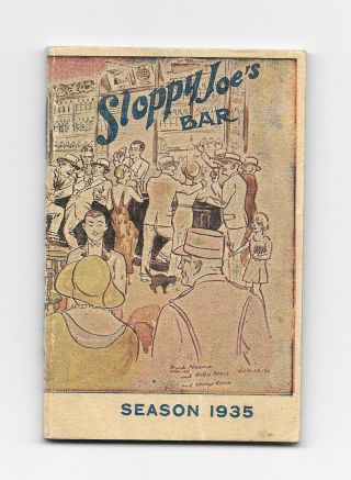 Vintage Advertising Booklet Sloppy Joes Bar Havana Cuba 1935 Cocktail Recipes