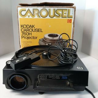 Vintage Kodak Carousel 760h Slide Projector With Remote Auto Focus Parts Only