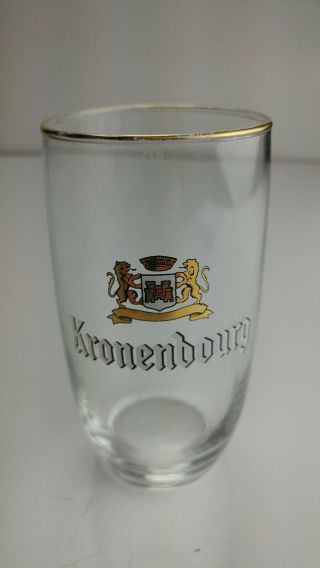 Kronenbourg Beer Glass 0.  25 Liter Gold Rim