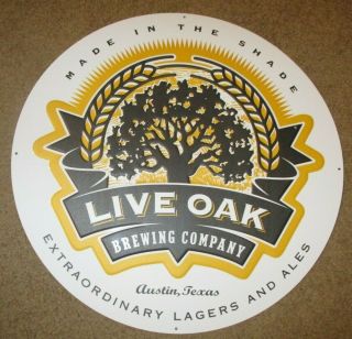 Live Oak Brewing Del Valle Texas Primus Metal Tacker Sign Craft Beer Brewery