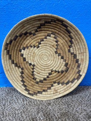 Vintage Pima Papago Coiled Basket Native American Indian 18”x 3”
