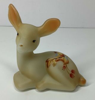 Vintage Fenton Art Glass Hand Painted Deer Siigned By S.  Waters