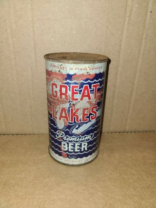 Great Lakes Dumper Flat Top Beer Can Single Label Schoenhofen Edelweiss