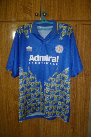 Leeds United Admiral Vintage Football Shirt Away 1992/1993 Blue Men Size L 42/44