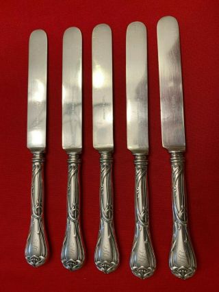Modern Art By Reed And Barton Set Of 5 Luncheon Knives Monogram S 1904