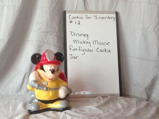 Walt Disney Mickey Mouse Firefighter Ceramic Cookie Jar