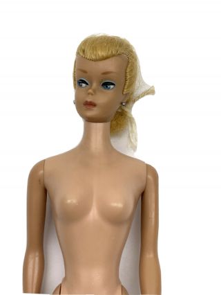 Rare Vintage Lemon Blonde Swirl Ponytail Barbie Blonde Nude