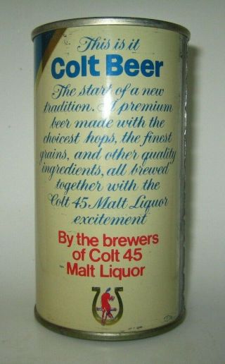 Old Colt By Colt 45 Malt Liquor Beer Can Baltimore Detroit Miami,  Phoenix Ss/bo