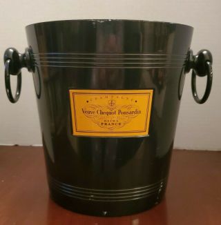 Vtg Veuve Clicquot Ponsardin Vcp Champagne Black Metal Ice Bucket
