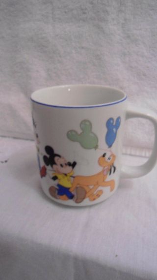 Walt Disney World Vintage Disneyland Japan Mug Mickey Minnie Donald Goofy Pluto