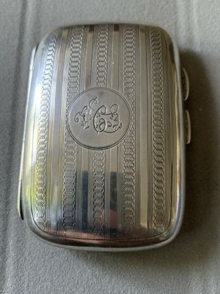 1912 Birmingham Hallmarked Solid Silver Cigarette Case 54.  4g 108 Years Old