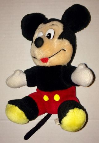 Vtg Mickey Mouse Plush Walt Disney Productions Stuffed Animal 8” Toy 1970s