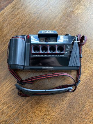 Vintage Nishika N8000 35mm Quadrascopic Stereo 3d Camera Powers On Shutter