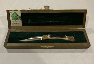 Rare Vintage Puma Model 900 Earl Graviert Knife In Wooden Box With Tag