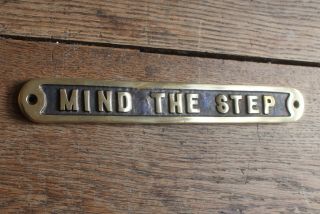 Mind The Step Old Antique Style Vintage Sign Solid Cast Bronze Plaque Bz - 02
