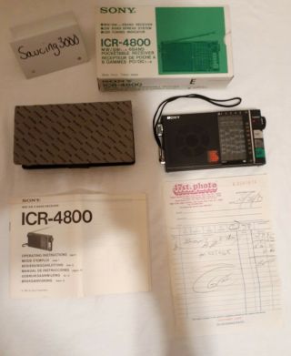 Vtg Sony Icr - 4800 Mw/sw 6 - Band Radio W/original Box & Case Made In Japan