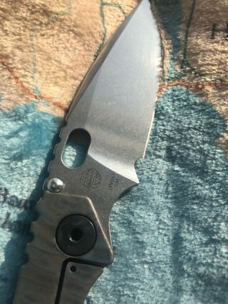 Strider SNG Knife CPM20CV Black G10 Flamed Titanium Handle.  Lightly Carried 3