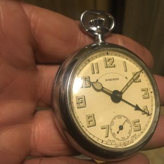 Vintage Swiss Harmon Alarm Pocket Watch Runs 2