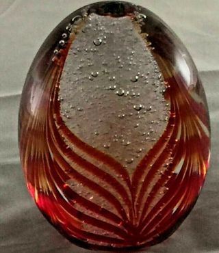 Vintage Murano Italy Egg Shaped Art Glass Paperweight
