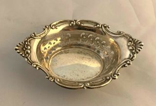 Vintage Gorham Cromwell Sterling Silver Pierced Nut Candy Dish Bowl 4780