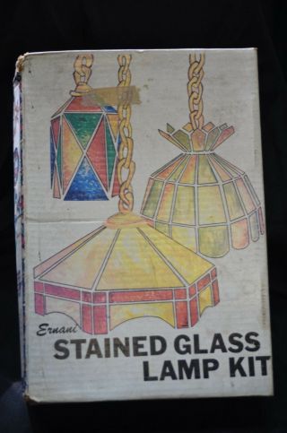 Ernani Stained Glass Lamp Kit 16 " Diameter Tosca 2100 Ruby & Gold Vintage Shade