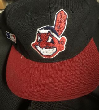 Vintage 90s Cleveland Indians Chief Logo Sports Specialties Snapback Hat