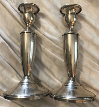 Towle Sterling Silver Candlesticks Candle Holders Pair 035 Pattern 7 - 1/4 " Tall