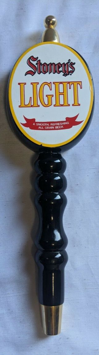 Stoney ' s Light Black Lacquered Wood & Brass Beer Keg Tap Handle 11.  5 In Tall 2