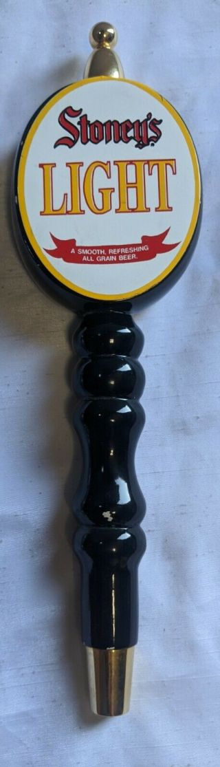 Stoney ' s Light Black Lacquered Wood & Brass Beer Keg Tap Handle 11.  5 In Tall 3