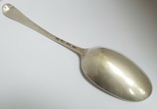 Fine Large English Antique 1777 Georgian Solid Silver Serving Spoon Great Marks
