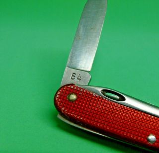 Elsener / Victorinox 93mm First Mate 1964 Swiss Army Knife In Red Alox Old Cross