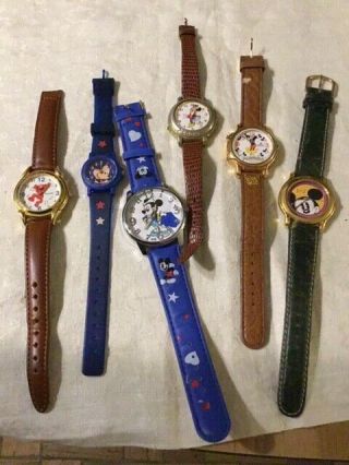 5 Mickey Mouse And 1 Elmo Watches