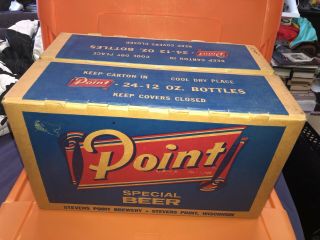 Vtg Stevens Point Brewery Point Beer 24 - 12 Oz Bottle Cardboard Box Crate Carton