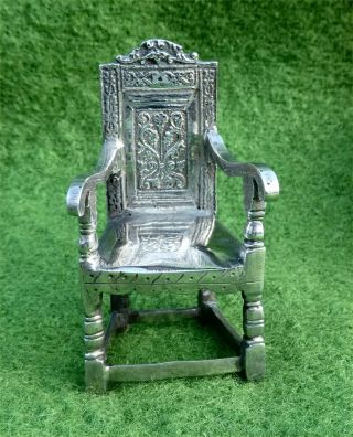 German 800 Silver Miniature Chair - 1.  02 Troy Oz