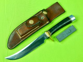 Vintage Us Custom Handmade Randall Model 4 6 Hunting Knife & Brown Button Sheath
