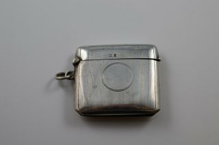 Hallmarked Silver Vesta Case Match Safe.  Birmingham,  1910,  Charles Edwin Turner