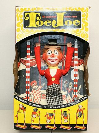 Vintage Ohio Art Tin Litho Toe Joe Acrobatic Clown Toy Circa 1950 