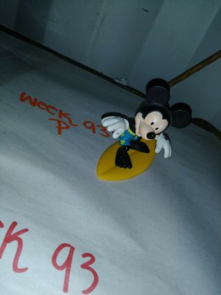 Mickey Mouse On Surf Board 3 " Plastic Figure Or Cake Topper Disney Decopac Inc