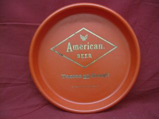 Vintage Baltimore American Beer Brewery Serving Tray Red Plastic