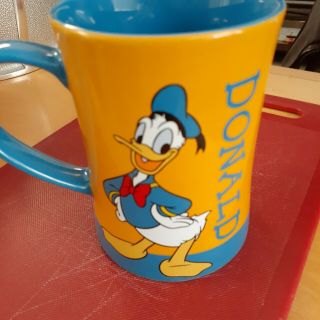 Disney Donald Duck Coffee Tea Cup Mug Raised Design Ceramic Blue Colorful