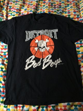 Detroit Bad Boys Vintage 1988 T Shirt Size Xl Black Pistons Nba Screen Stars